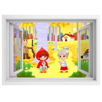 Ventanas 3d infantiles caperucita roja